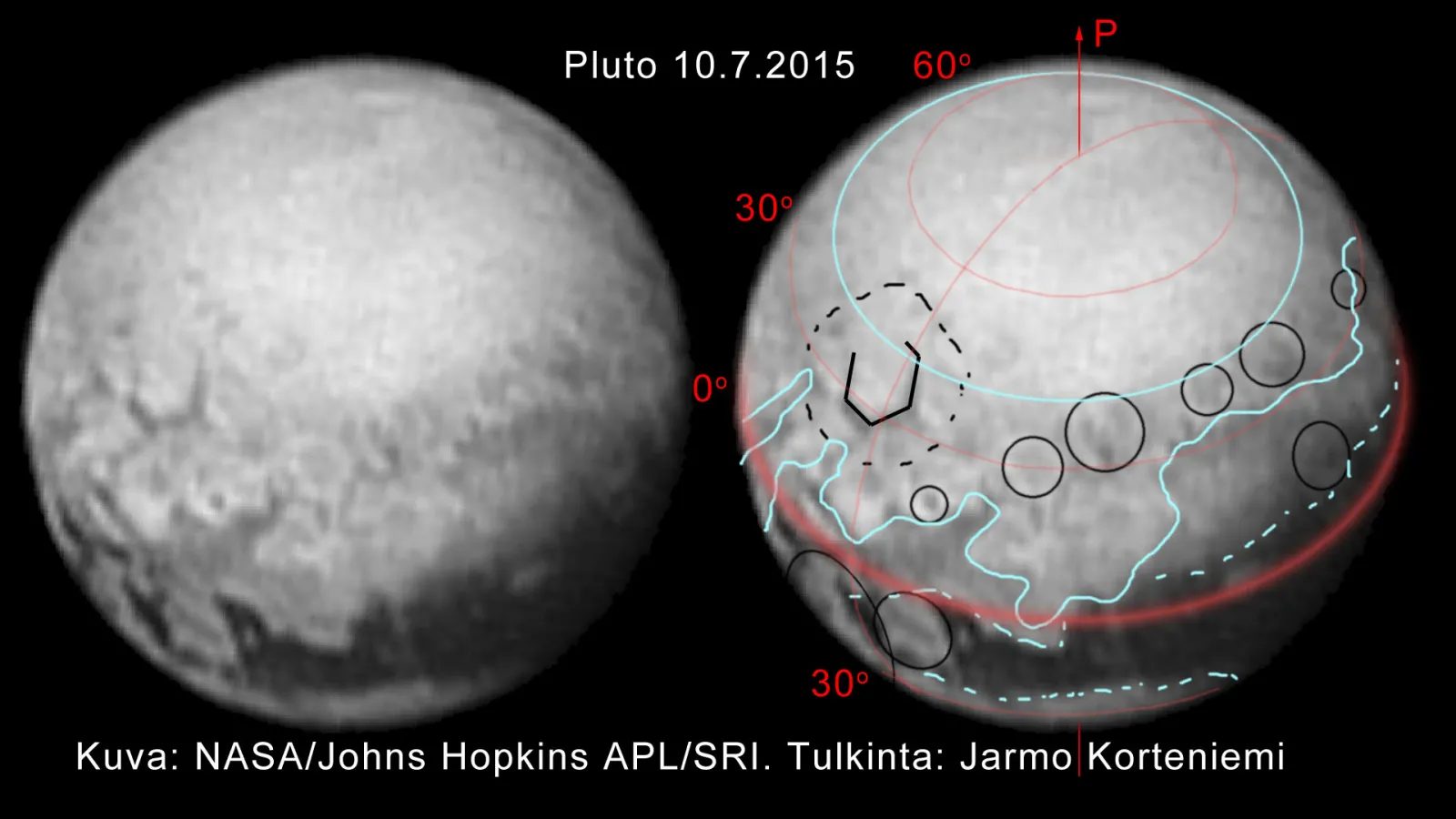 Kuva: NASA/Johns Hopkins APL/SRI, kuvan tulkinta: Jarmo Korteniemi