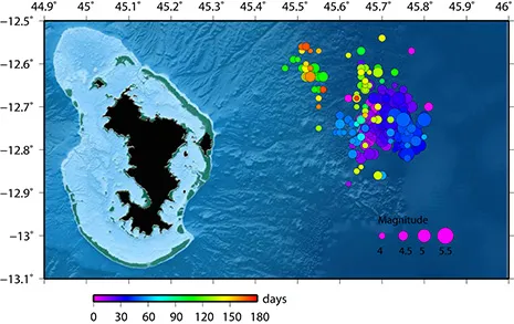 Mayotte-saari ja täristyspaikat