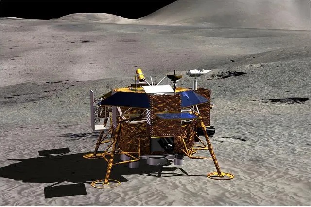 Chang'e 3 Kuun pinnalla havainnekuvassa