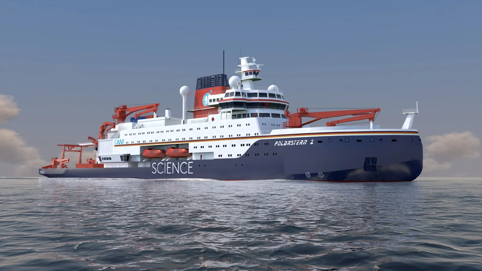 Havainnekuva Polarstern 2 -tutkimusaluksesta. Kuva: Ocean Architects