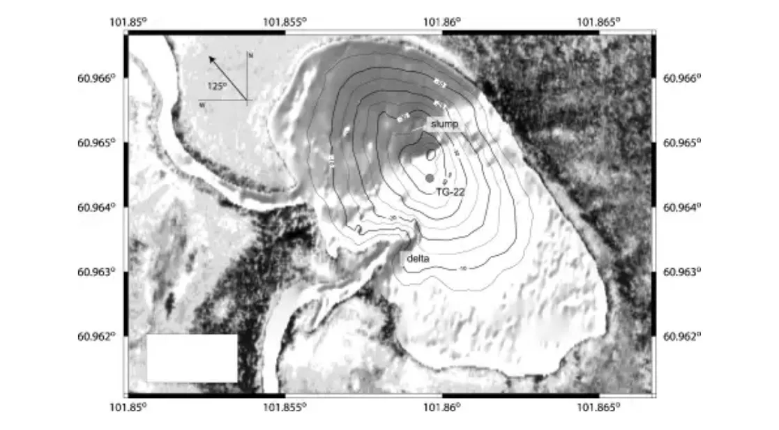 Lake Cheko. Kuva: Gasperini et al., 2007