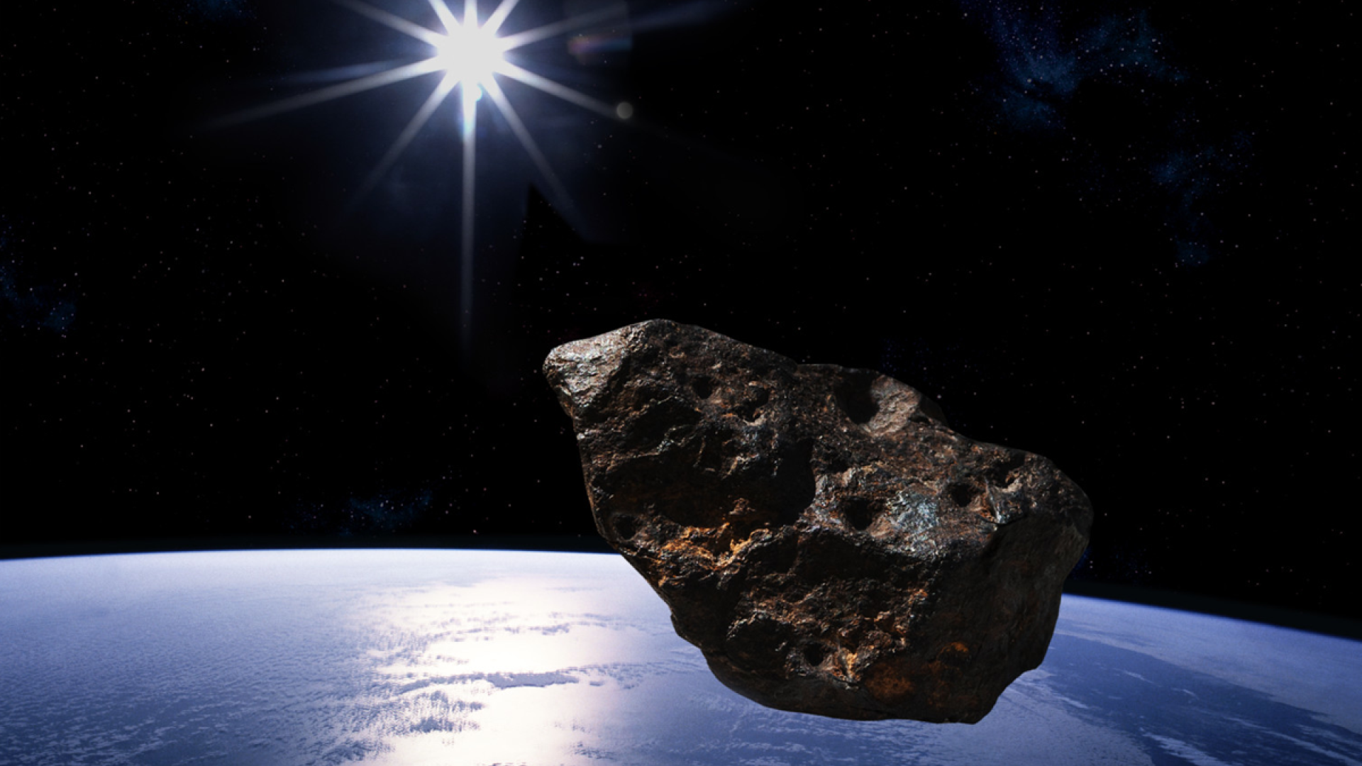 Piirros Maan ohi menevästä asteroidista