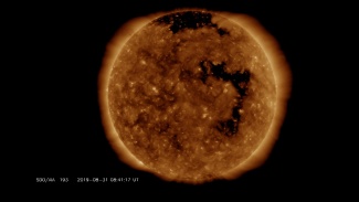 Aurinko SDO-satelliitin kuvaamana 31.8.2019