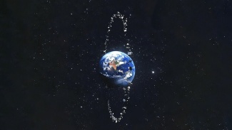 Tekoälyllä tehty huimasti liioiteltu kuva satelliiteista Maan ympärillä