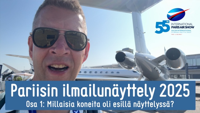 Videon otsikokuvassa Jari Mäkinen ja lentokone